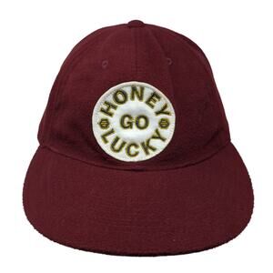 Honey Go Lucky Slideback Baseball Cap Red One Size Adjustable Embroidered Bumble